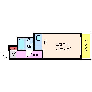 アークⅢ(1K/8階)の間取り写真
