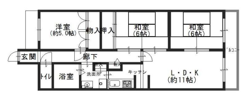 緑橋レックスマンション(3LDK/9階)の間取り写真