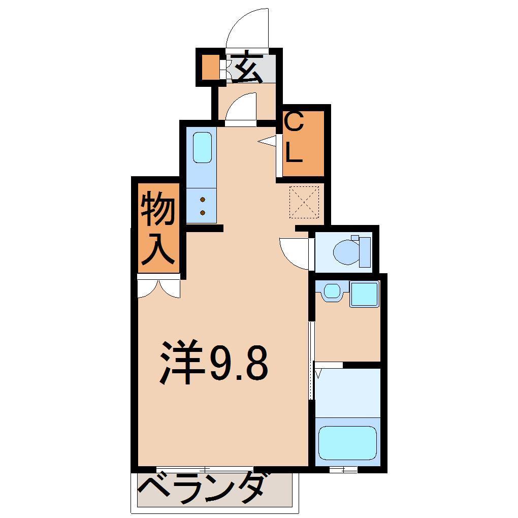 グリシーヌ(ワンルーム/1階)の間取り写真