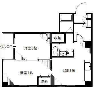 紀州ビル(2LDK/3階)の間取り写真