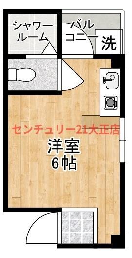 ポ-トワン(1K/2階)の間取り写真