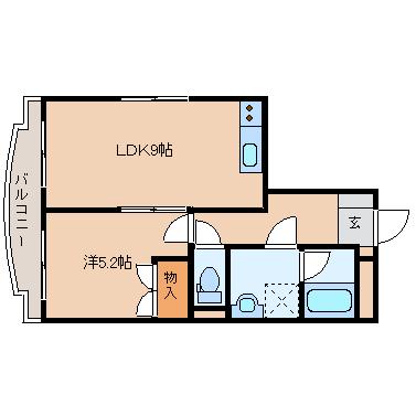 サンパティオ玉穂(1LDK/1階)の間取り写真