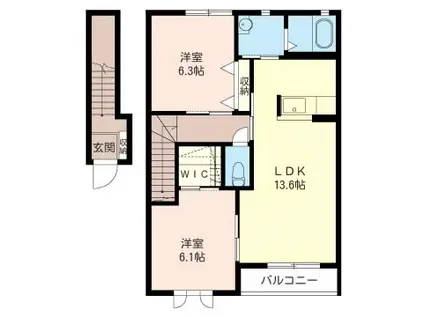 シャーメゾン(2LDK/2階)の間取り写真