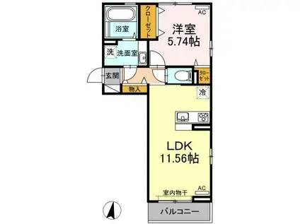 シャノワール(1LDK/3階)の間取り写真