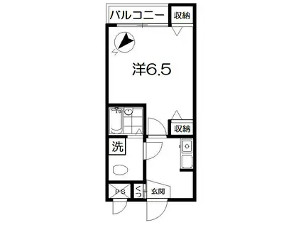 ソワ東中野(1K/2階)の間取り写真