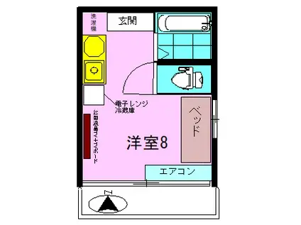 メゾンドエステー(ワンルーム/2階)の間取り写真
