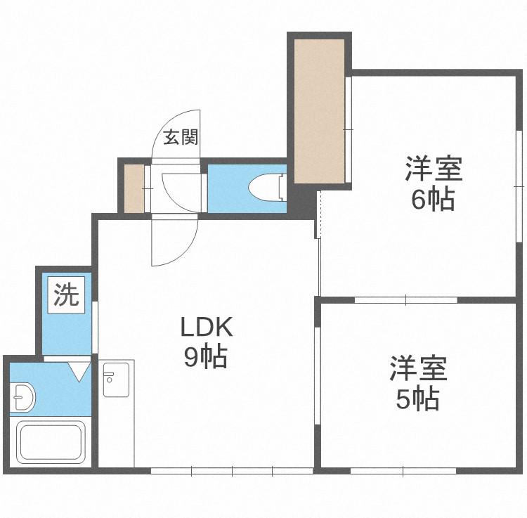 遠藤ハイツ(2LDK/1階)の間取り写真