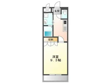 ボンヌールコートK(1K/3階)の間取り写真