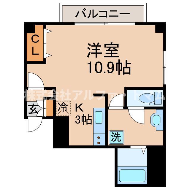 T・K TOWER(1K/5階)の間取り写真