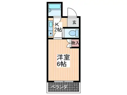 サンライズ矢賀B棟(1K/5階)の間取り写真