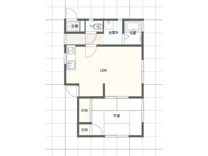 グリーンベール(1LDK/1階)の間取り写真