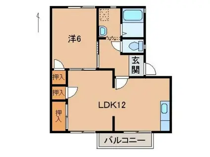 コスモ・スペース11 AB(1LDK/2階)の間取り写真