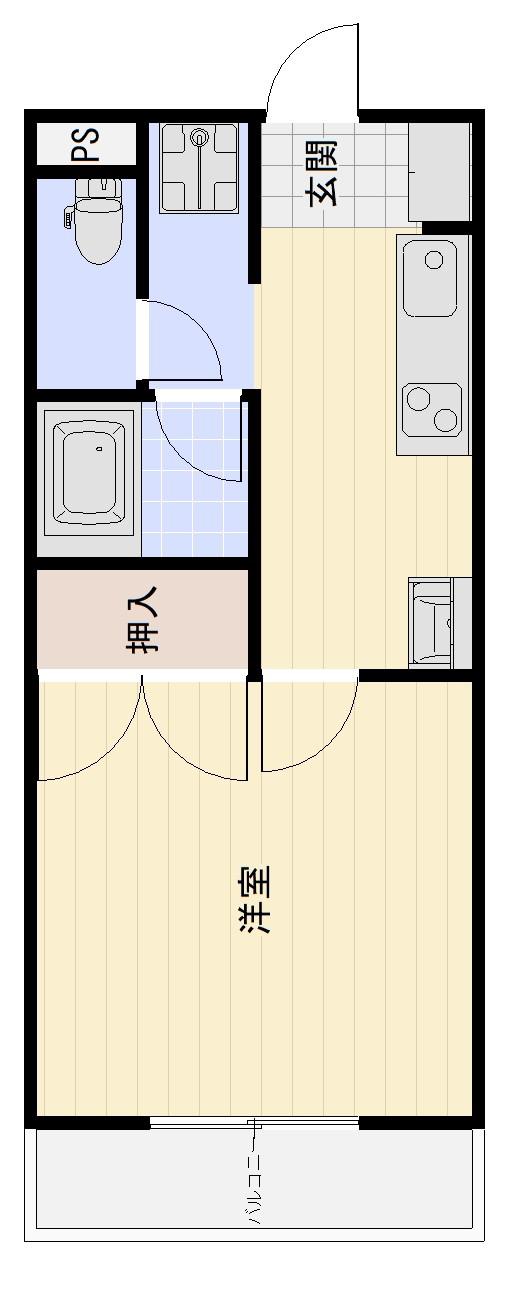 メゾン南風(1K/3階)の間取り写真
