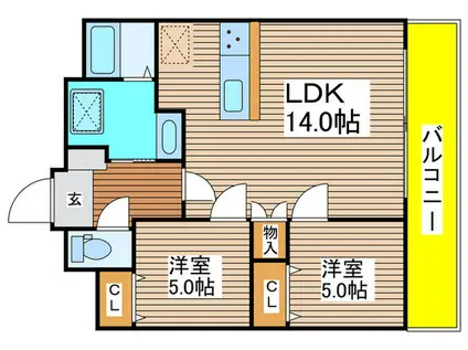 信和ハイツ(2LDK/2階)の間取り写真