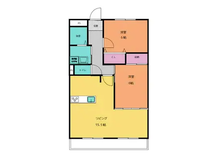 TWINKLE21(2LDK/1階)の間取り写真