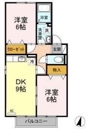 ECO-レジデンスモア C棟(2DK/2階)の間取り写真