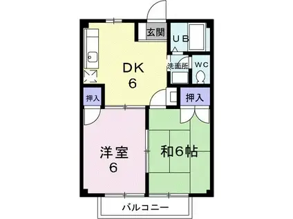 CITY CALM 伊藤(2DK/2階)の間取り写真