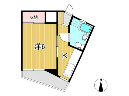 パークシティ会瀬(1K/2階)の間取り写真