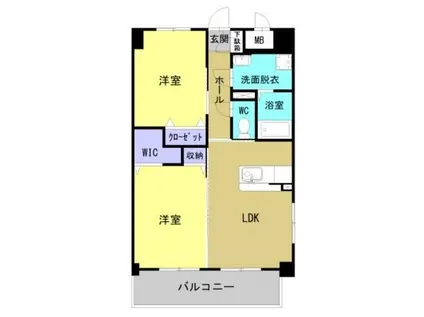 フェリシアス(2LDK/4階)の間取り写真