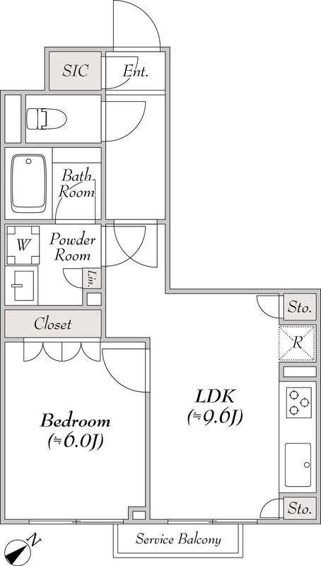 ポラスト代々木上原(1LDK/B1階)の間取り写真