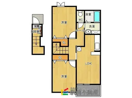 メゾン・ド・シエル弐番館(2LDK/2階)の間取り写真