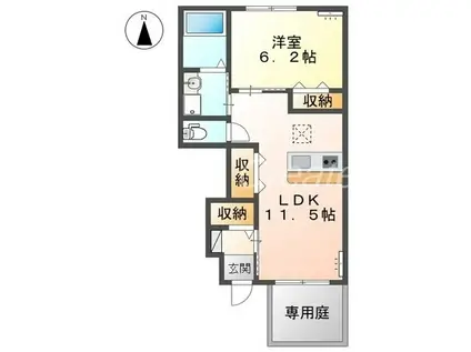 ヴィクトワール(1LDK/1階)の間取り写真