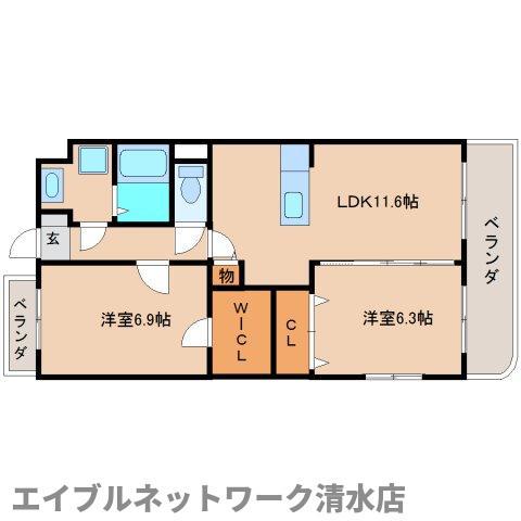 セントラルストーク(2LDK/3階)の間取り写真