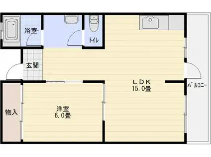 メゾン柏原1(1LDK/2階)の間取り写真