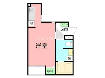 LIFESHIP B棟(ワンルーム/2階)の間取り写真