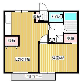 コーポ中井B(1LDK/1階)の間取り写真