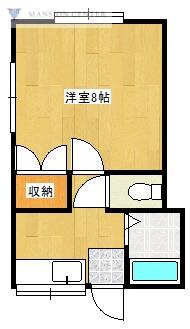ポポラーレ(1K/2階)の間取り写真