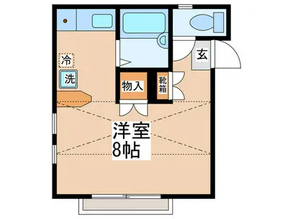 ハイツ・フィールド(ワンルーム/2階)の間取り写真