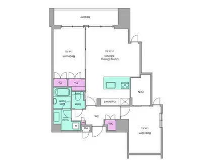 レジディア文京本駒込(2LDK/12階)の間取り写真