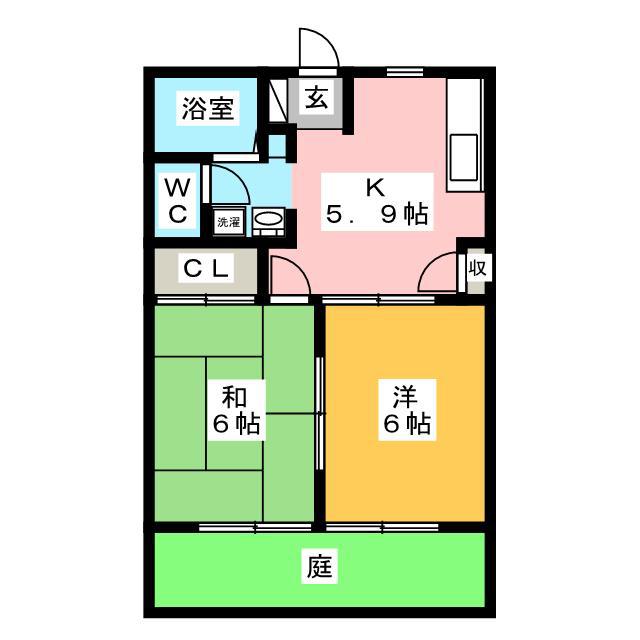 グレースメゾン小柳 A(2K/1階)の間取り写真