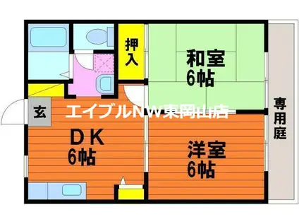 ぼくんちパートII(2DK/2階)の間取り写真