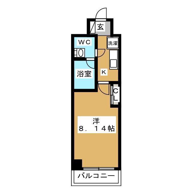 プロスペクト門前仲町(1K/4階)の間取り写真