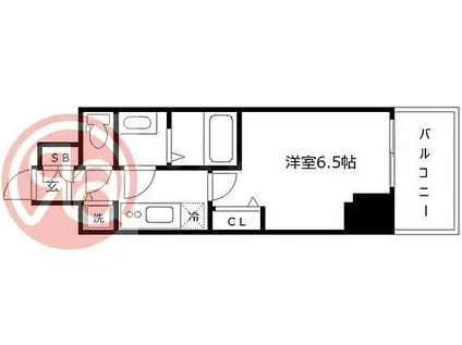 エス・キュート京町堀(1K/9階)の間取り写真