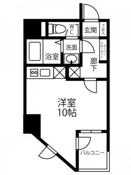 RESIDENCE ICONN KAWARAMACHI(ワンルーム/10階)の間取り写真