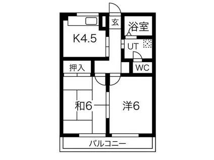 望月サンハイツ(2K/2階)の間取り写真