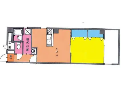 Uフラット(1LDK/2階)の間取り写真