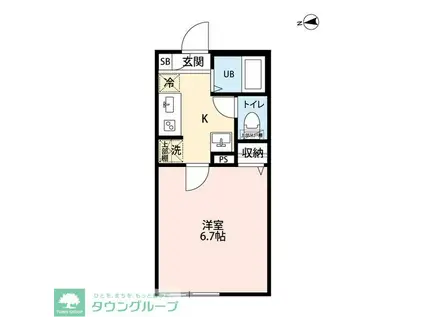 エクセラン松戸II(1K/2階)の間取り写真