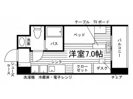 グランチッタ仙台東口(ワンルーム/13階)の間取り写真