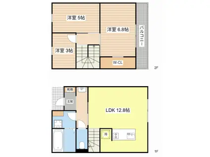 レガート(3LDK/1階)の間取り写真