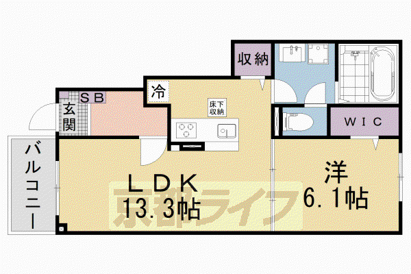 ベラーノ II(1LDK/1階)の間取り写真