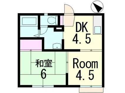 ハイツヒロノ2号(2DK/1階)の間取り写真