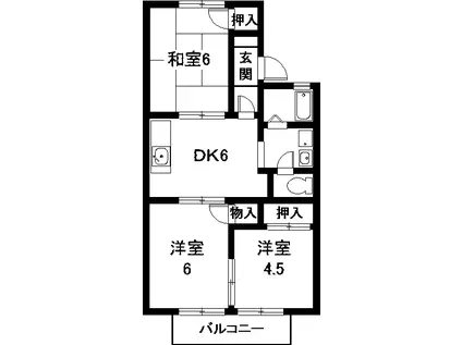 アネックスI(3DK/2階)の間取り写真