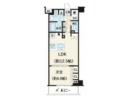 パレステージ西ヶ原(1LDK/2階)の間取り写真