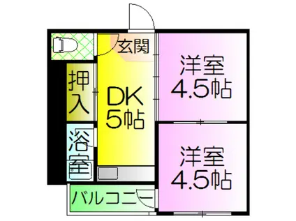 桜ハイツ(2DK/3階)の間取り写真