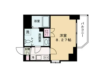 ディナスティ福島II(1K/12階)の間取り写真