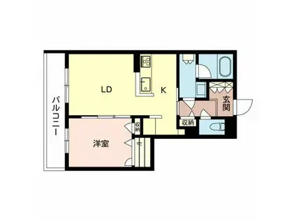 MAISON DE PERLE(1LDK/3階)の間取り写真